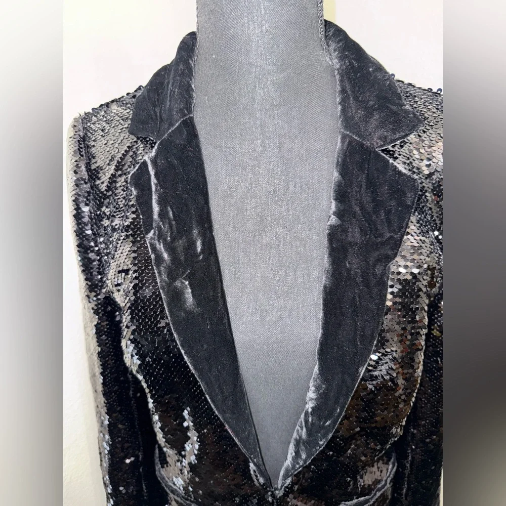 Cami NYC The Lennon‎ Sequin Blazer in Black-Size Large